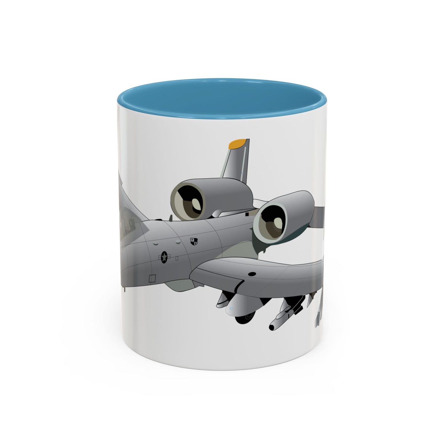 Accent Coffee Mug (11oz & 15oz) - Aircraft - A10 - Front - Top - Oblique X 300