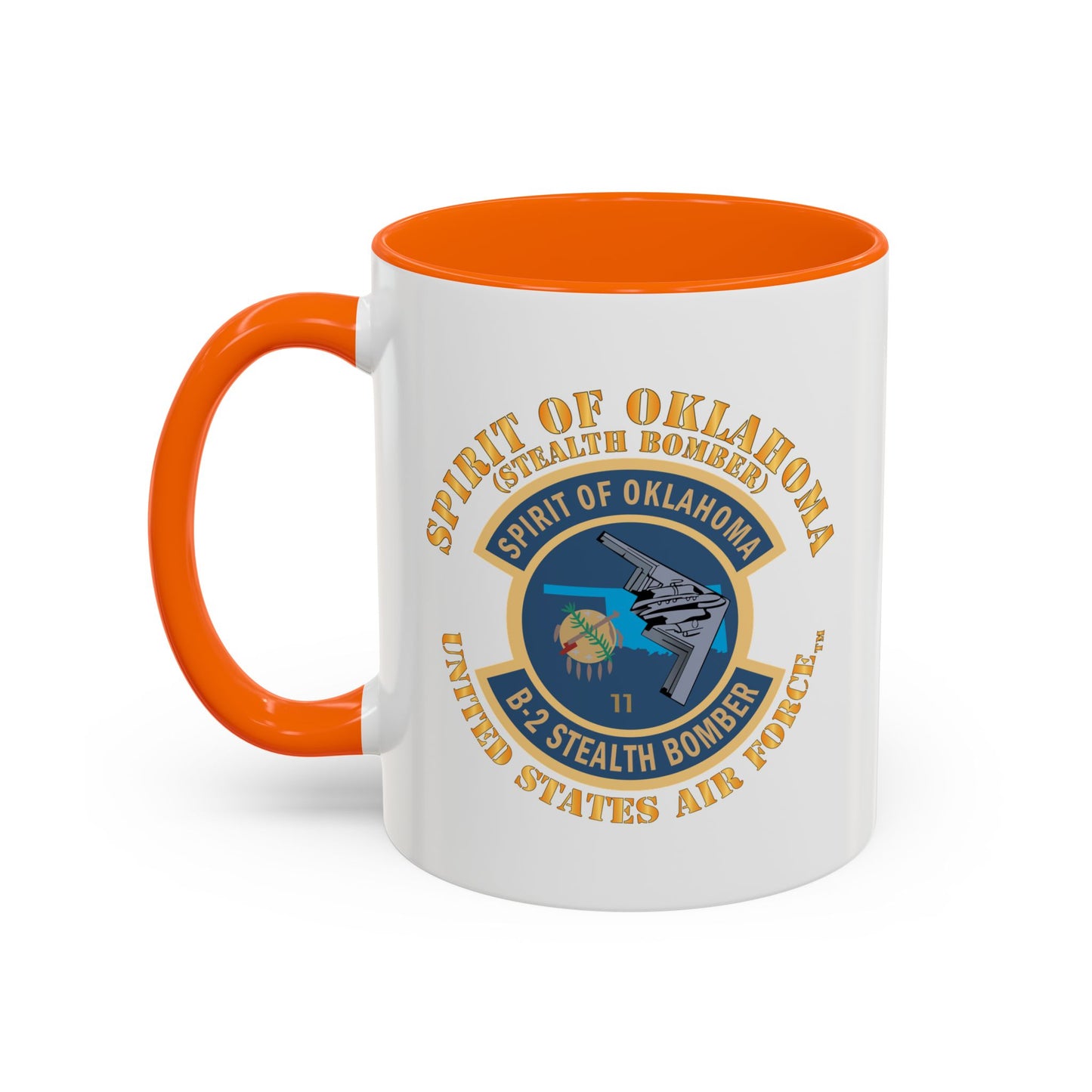 Accent Coffee Mug (11oz & 15oz) - USAF - B2 - Spirit of Oklahoma - Stealth Bomber X 300