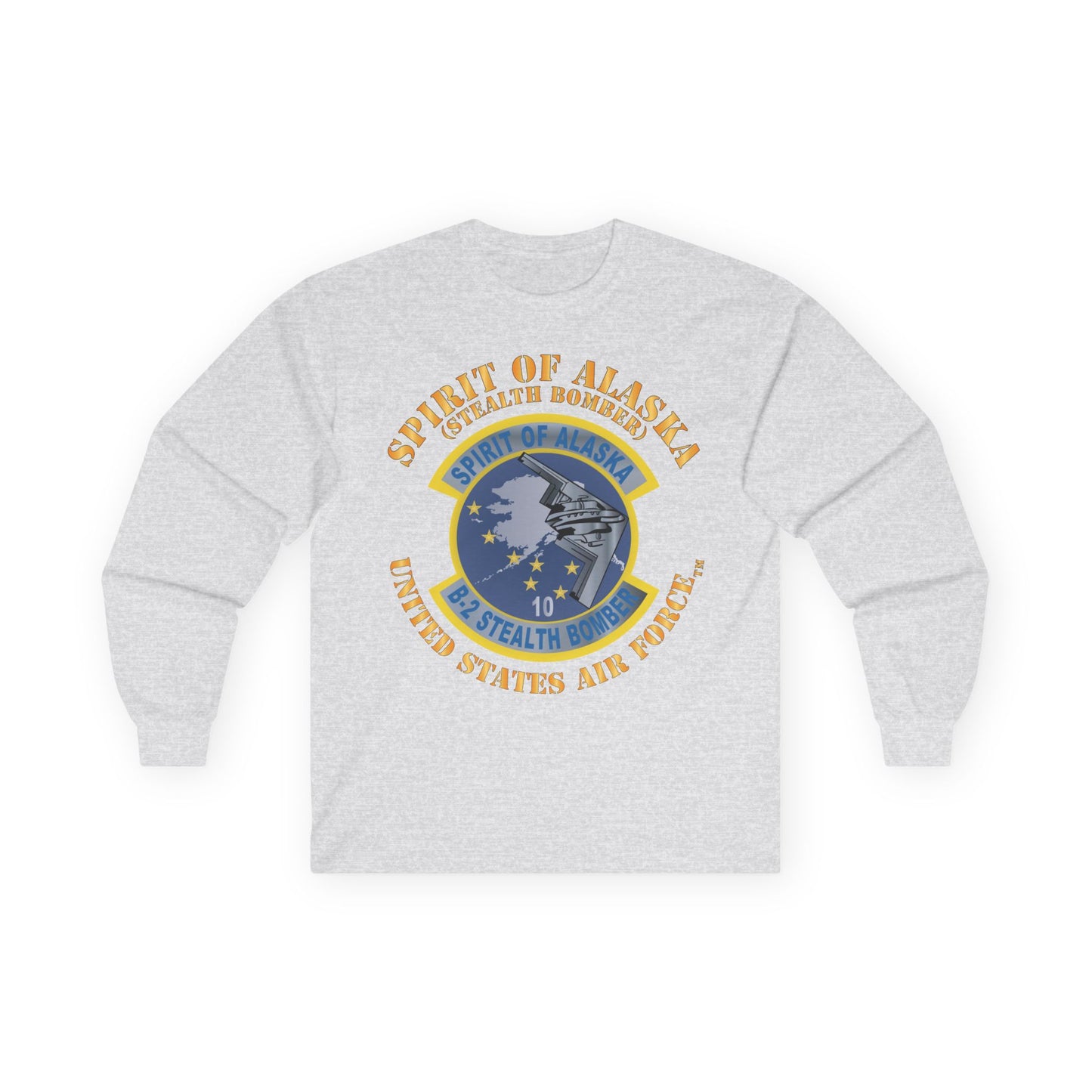 Unisex Ultra Cotton Long Sleeve Tee - USAF - B2 - Spirit of Alaska - Stealth Bomber X 300