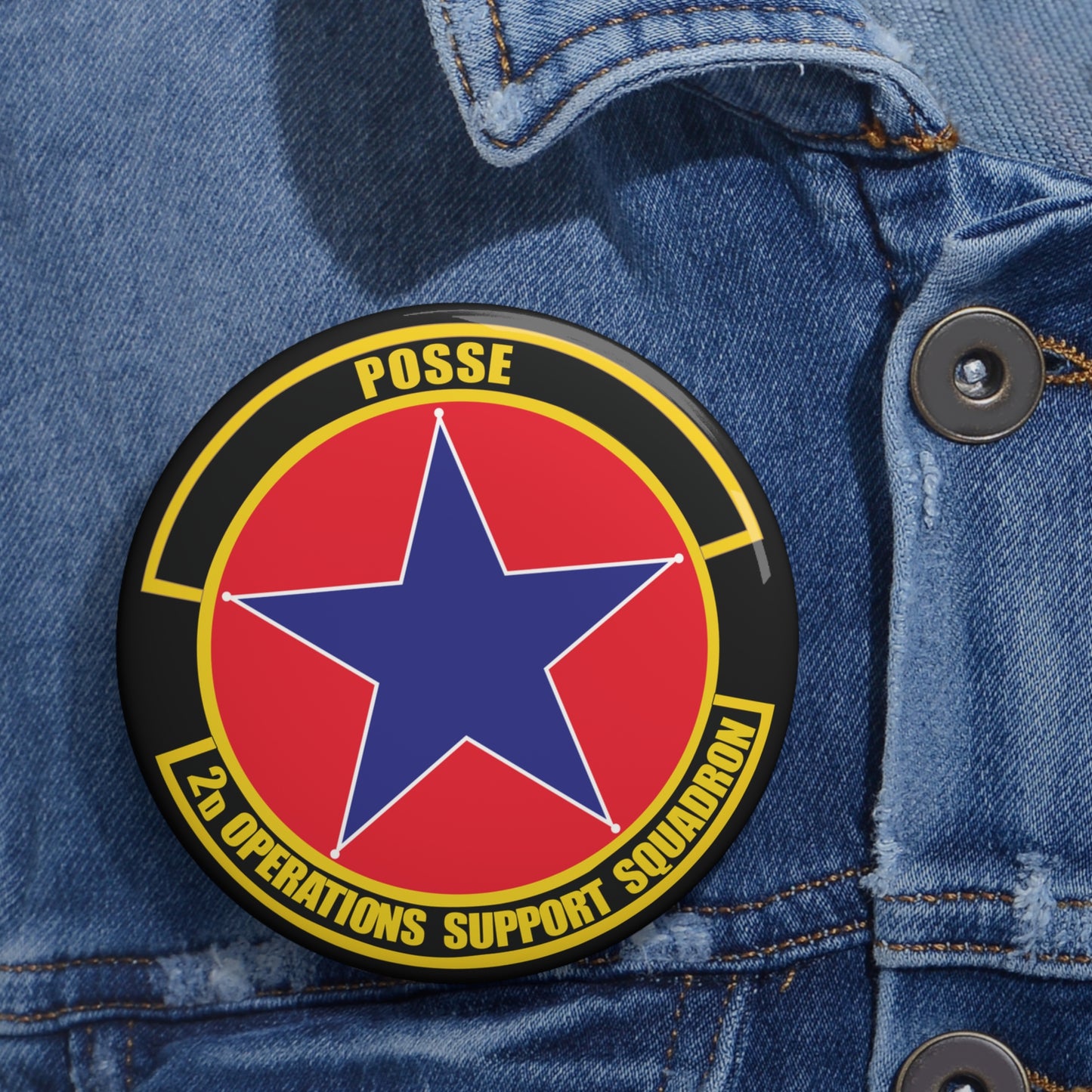 Custom Pin Button - USAF - 2nd Operations Support Squadron wo txt
