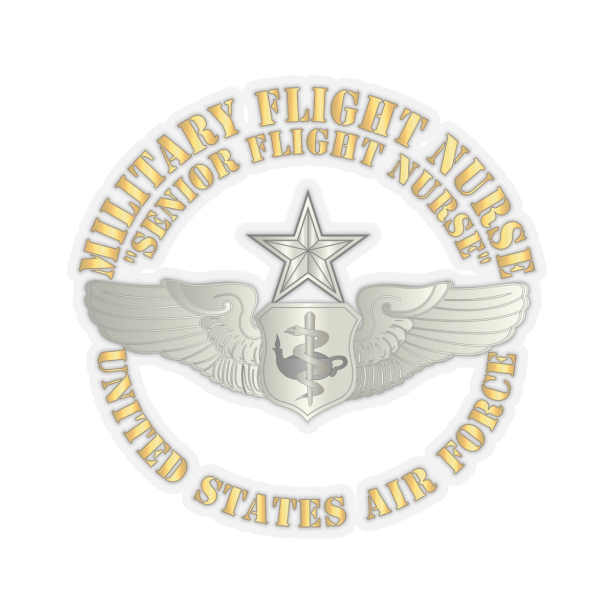 Kiss-Cut Stickers - USAF - Military Flight Nurse - Flight Nurse - Senior