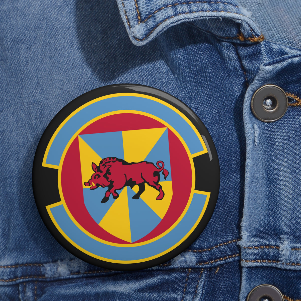 Custom Pin Button - USAF - 12th Force Support Squadron wo txt