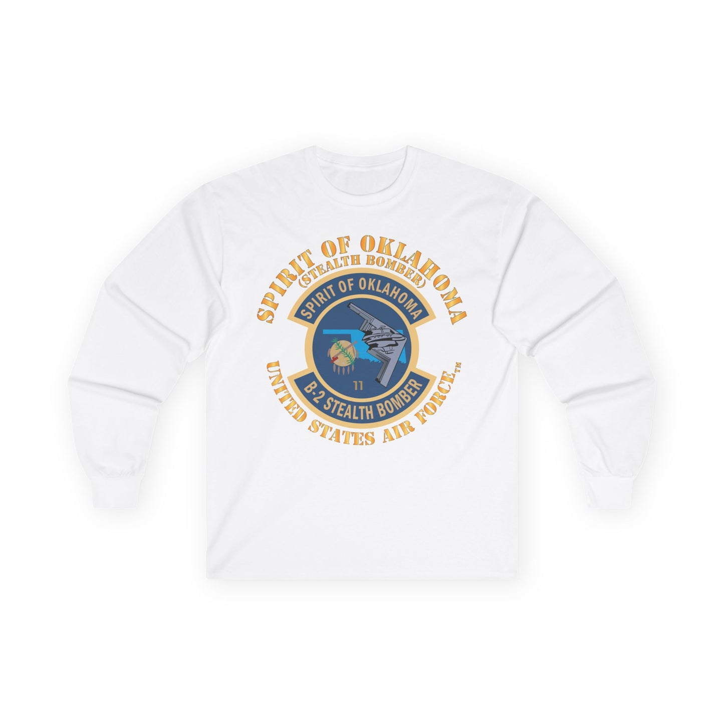 Unisex Ultra Cotton Long Sleeve Tee - USAF - B2 - Spirit of Oklahoma - Stealth Bomber X 300