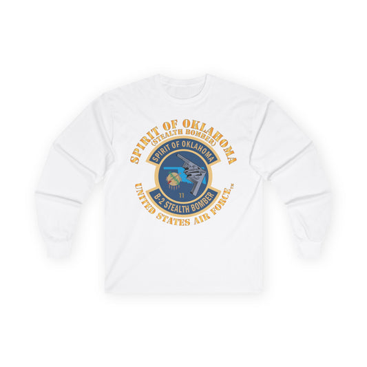 Unisex Ultra Cotton Long Sleeve Tee - USAF - B2 - Spirit of Oklahoma - Stealth Bomber X 300