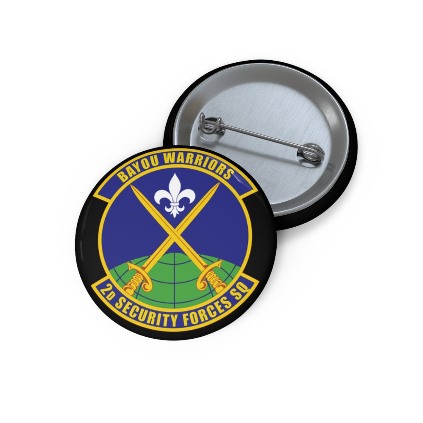 Custom Pin Button - USAF - 2nd Security Forces Squadron wo txt