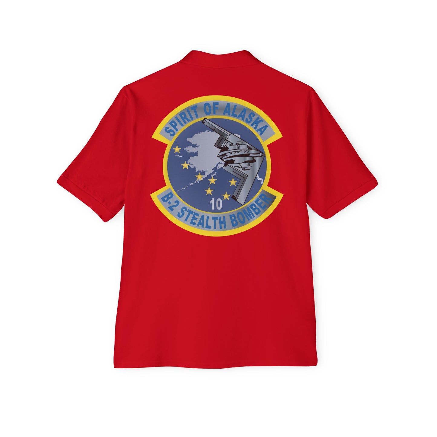 Men's Piqué Polo - USAF - B2 - Spirit of Alaska - Stealth Bomber wo txt X 300
