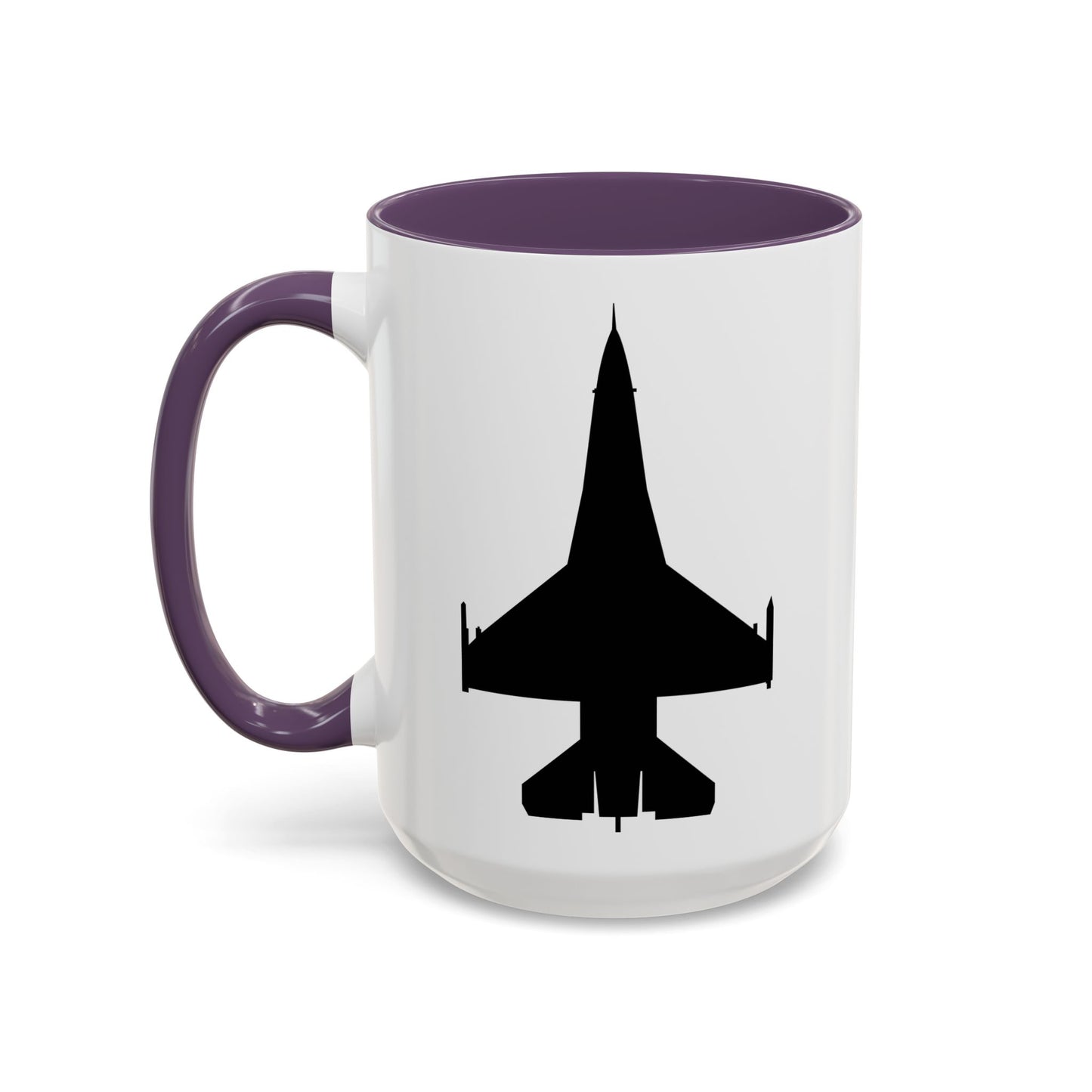 Accent Coffee Mug (11oz & 15oz) - Aircraft - F-16 -Top - Black wo Txt X 300