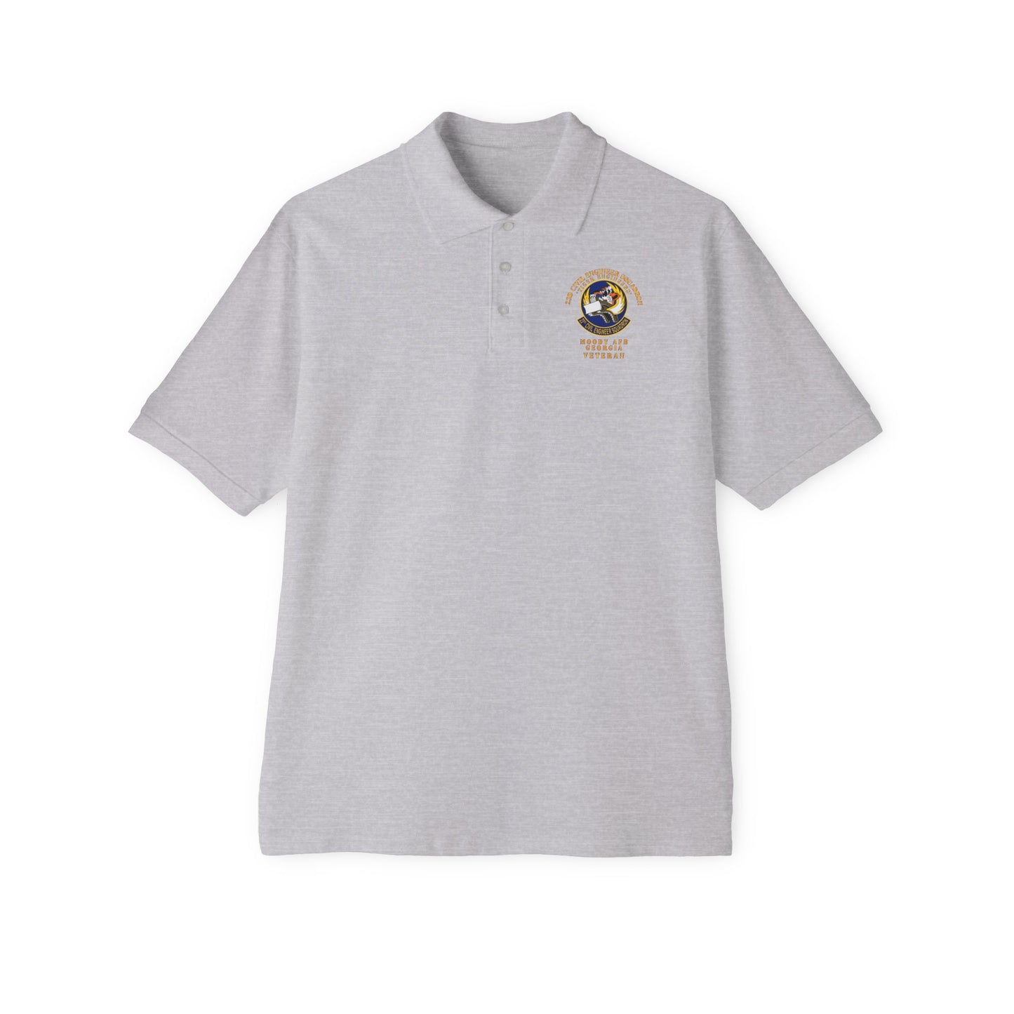 Men's Piqué Polo - USAF - 23d Civil Engineer Squadron - Tiger Engineers - Moody AFB, GA