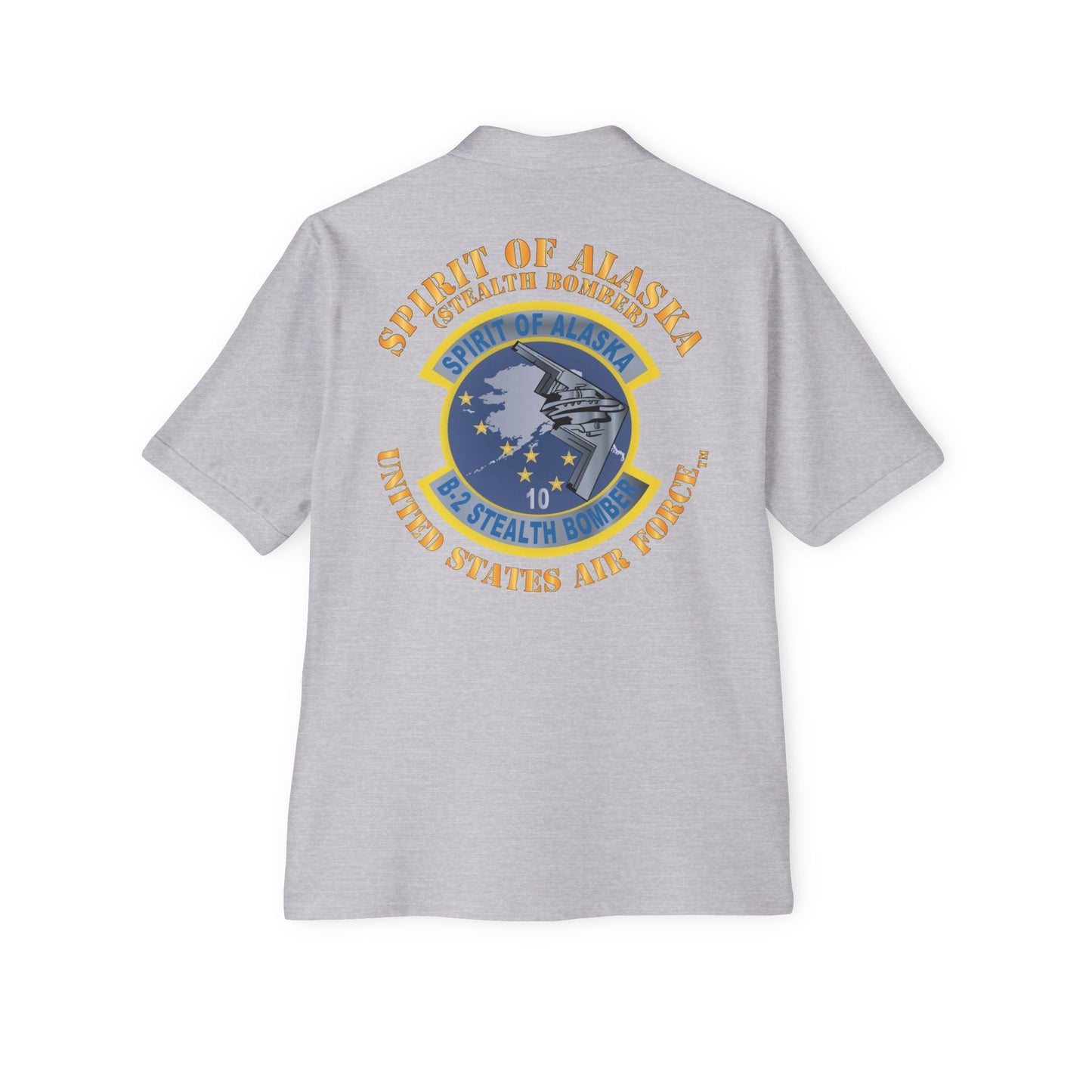Men's Piqué Polo - USAF - B2 - Spirit of Alaska - Stealth Bomber X 300