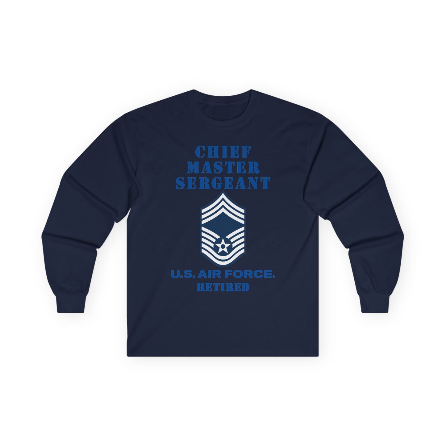 Unisex Ultra Cotton Long Sleeve Tee - USAF - Chief Master Sergeant (E9a) - 2020 - Retired