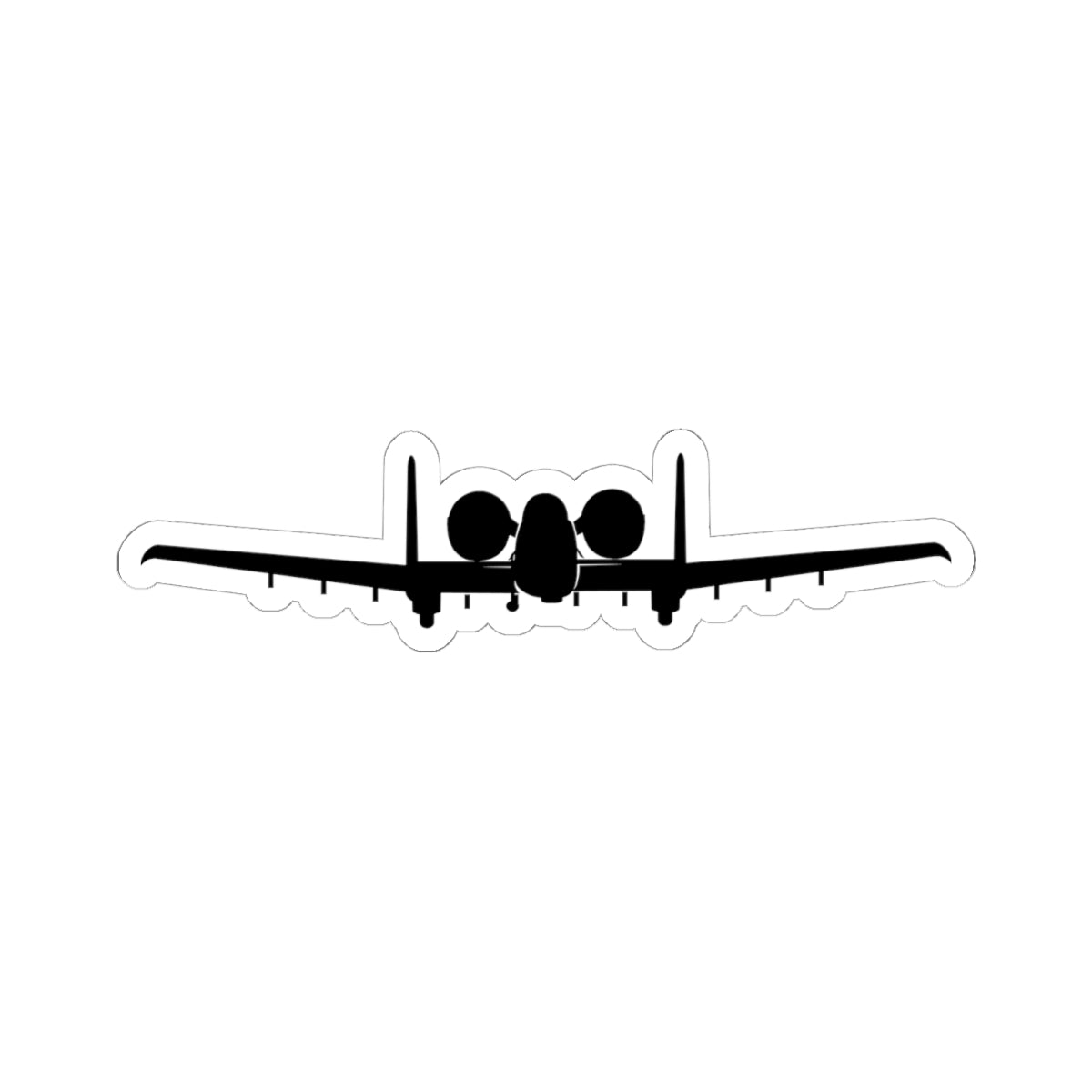 Kiss-Cut Stickers - Aircraft - USAF - A-10 Thunderbolt II - Front - Silhouette X 300