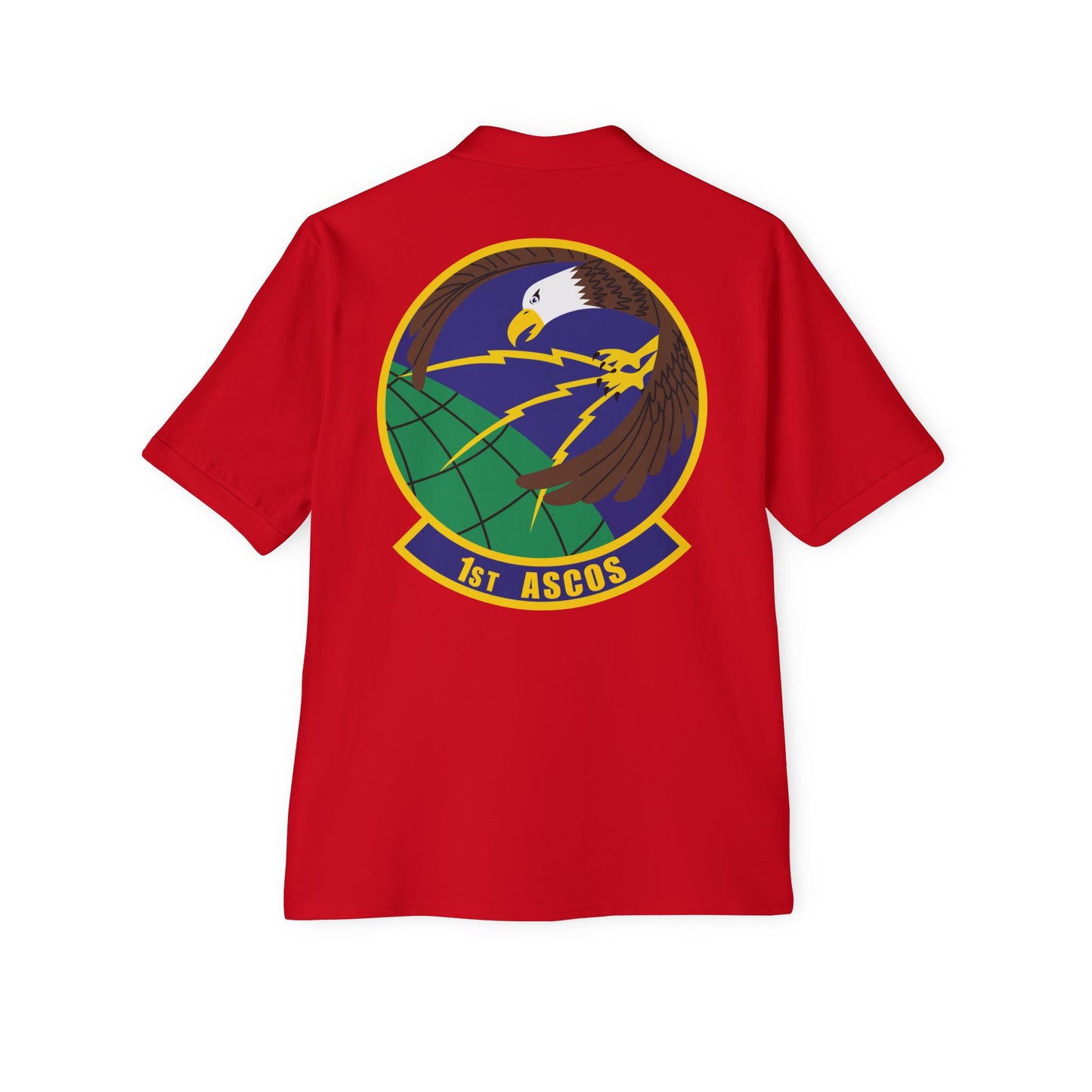 Men's Piqué Polo - USAF - 1st Air & Space Communications Operations Sq wo txt X 300