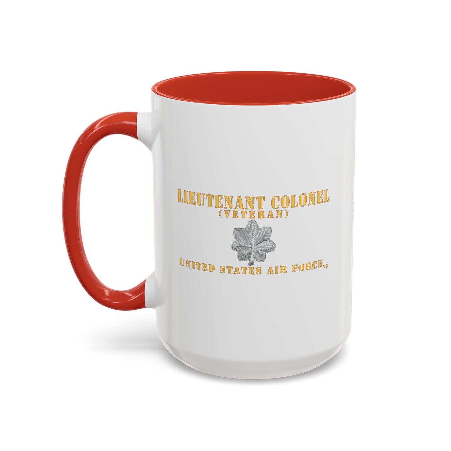 Accent Coffee Mug (11oz & 15oz) - USAF - Lieutenant Colonel - LTC - Veteran - Flat - TM X 300