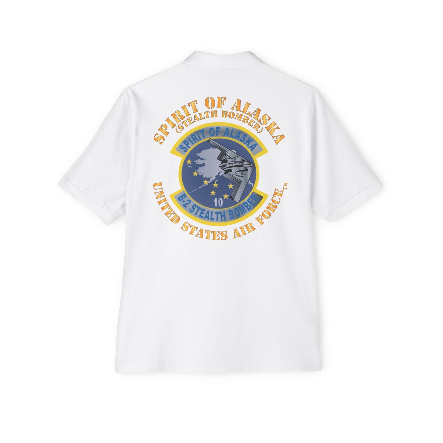Men's Piqué Polo - USAF - B2 - Spirit of Alaska - Stealth Bomber X 300