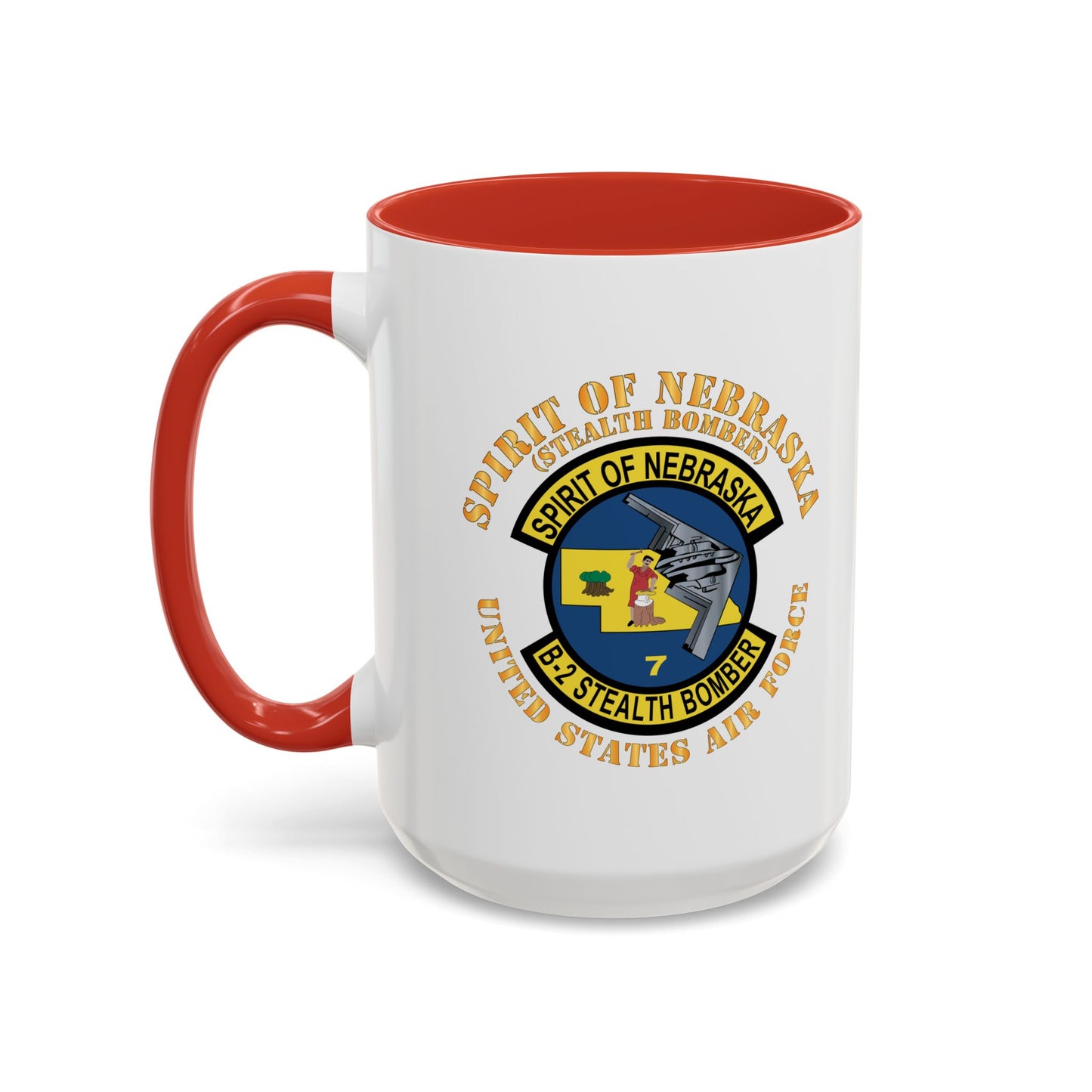 Accent Coffee Mug (11oz & 15oz) - USAF - B2 - Spirit of Nebraska - Stealth Bomber X 300