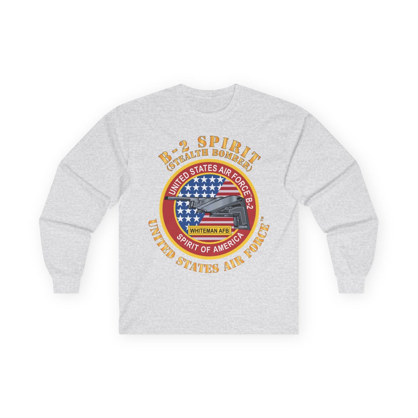 Unisex Ultra Cotton Long Sleeve Tee - USAF - B2 - Spirit - Stealth Bomber X 300
