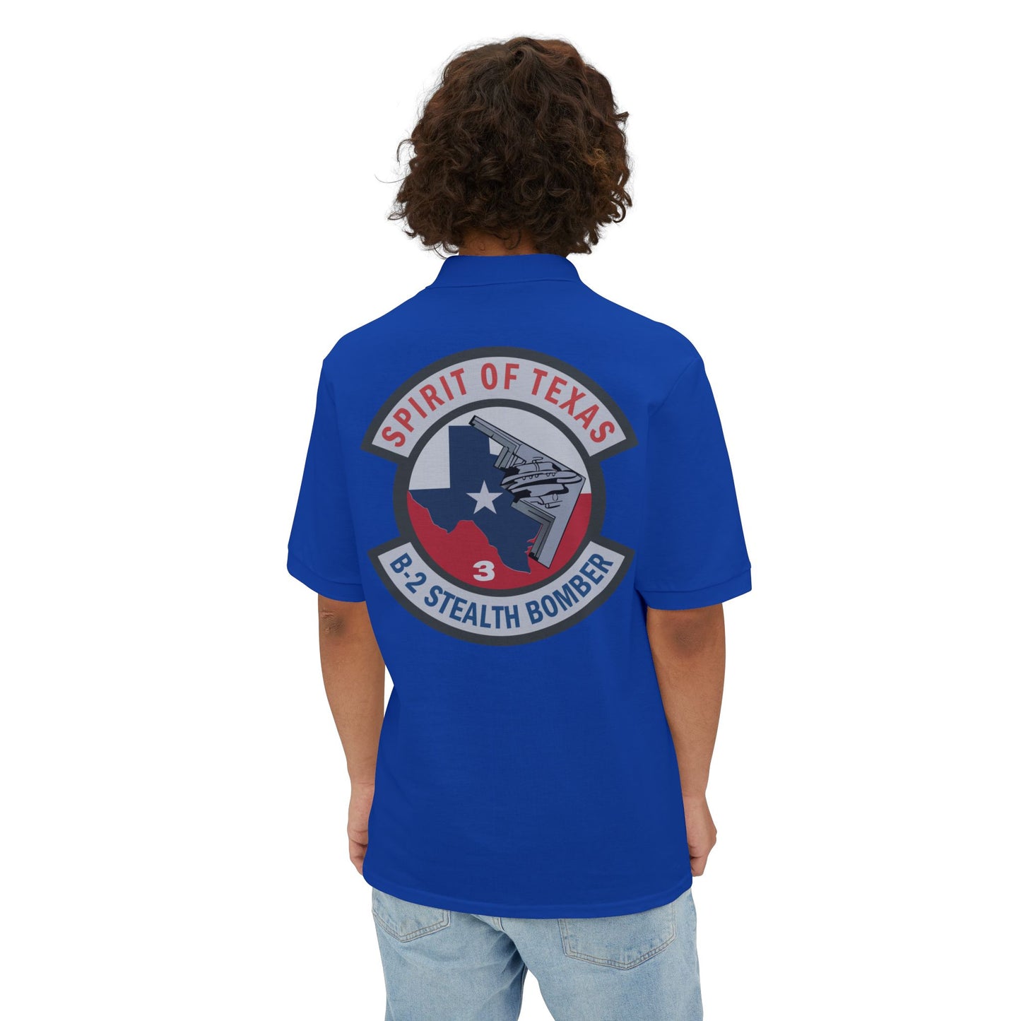 Men's Piqué Polo - USAF - B2 - Spirit of Texas - Stealth Bomber wo txt X 300