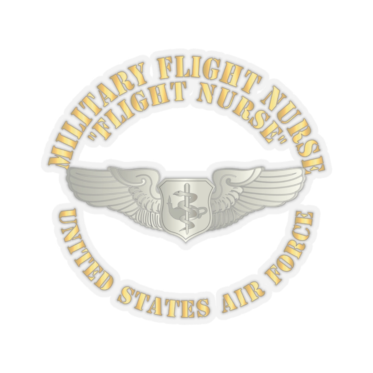 Kiss-Cut Stickers - USAF - Military Flight Nurse - Flight Nurse - Basic