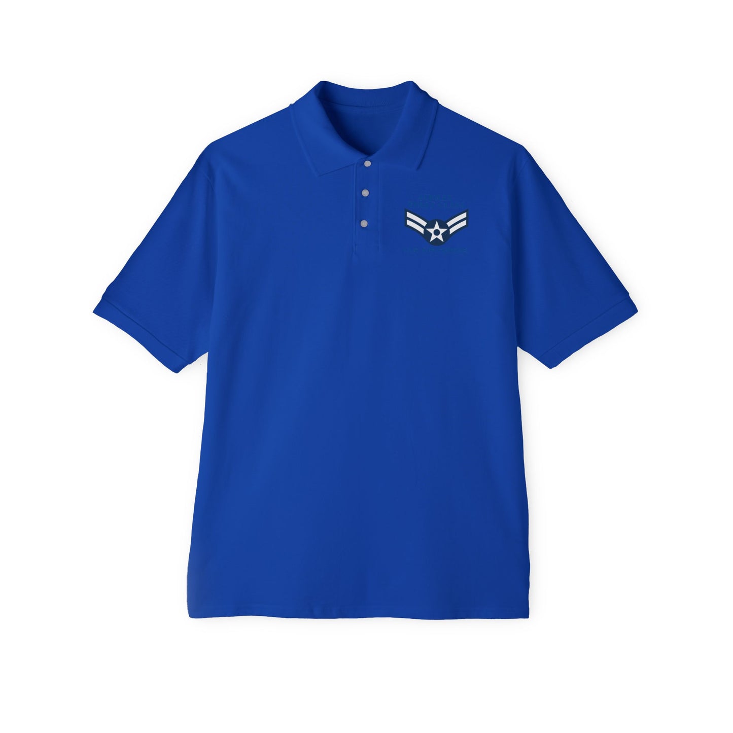 Men's Piqué Polo - USAF - Airman (E2) - 2020 - US Air Force w Text X 300