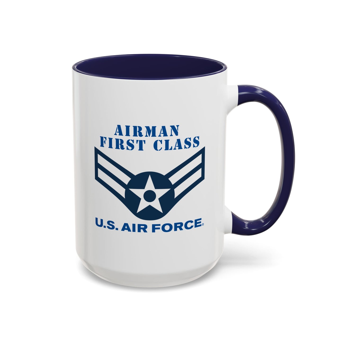 Accent Coffee Mug (11oz & 15oz) - USAF - Airman - First Class (E3) - 2020 - US Air Force w Text X 300