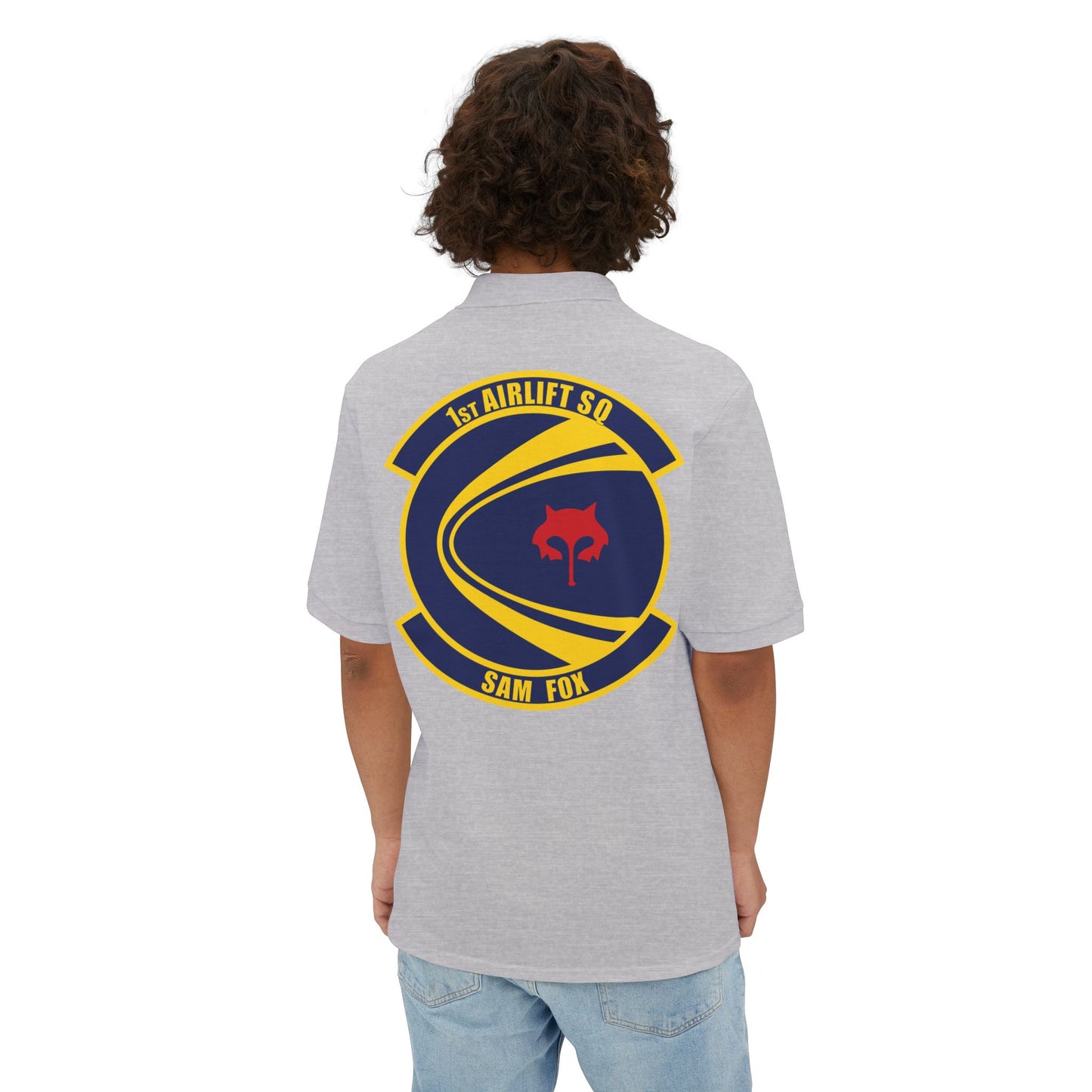Men's Piqué Polo - USAF - 1st Airlift Squadron wo txt X 300