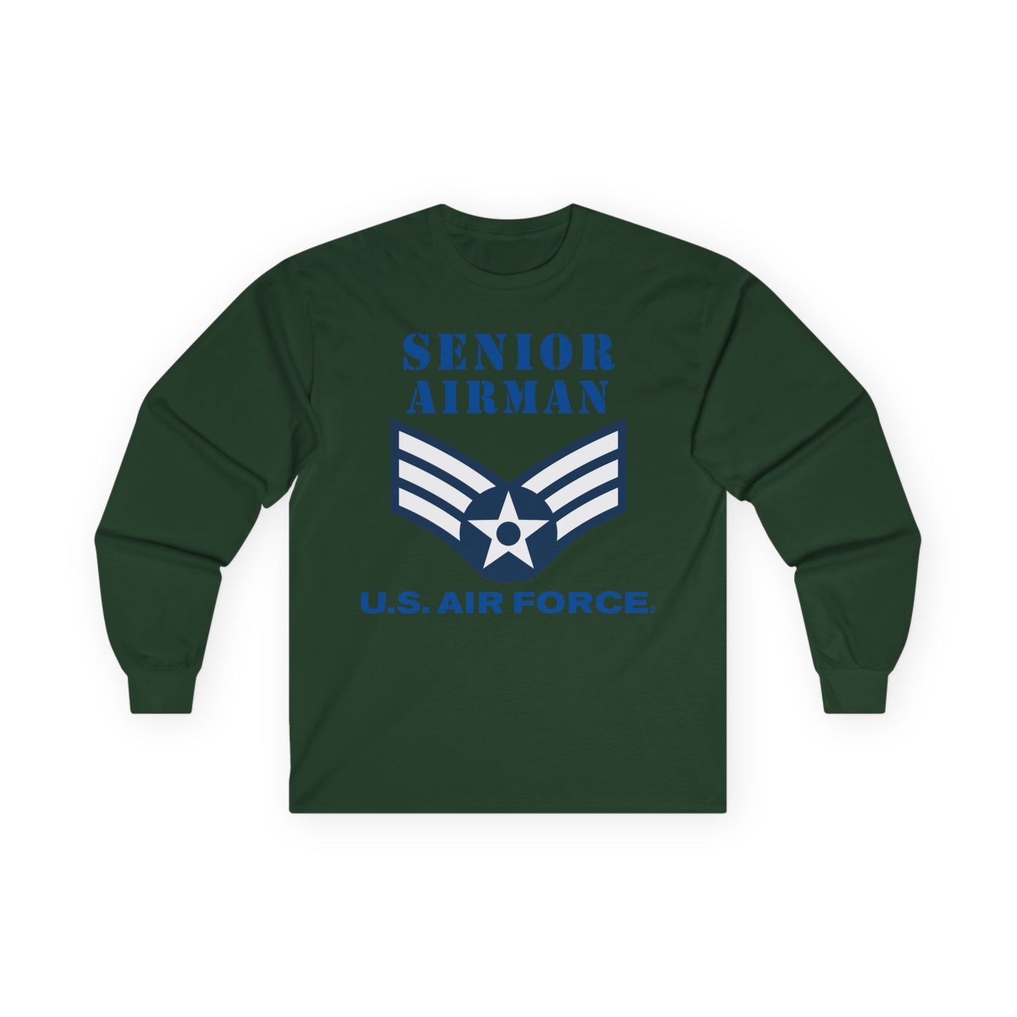 Unisex Ultra Cotton Long Sleeve Tee - USAF - Senior Airman (E4) - 2020 - US Air Force w Text X 300