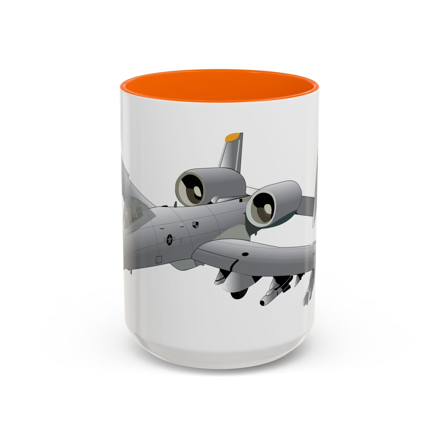 Accent Coffee Mug (11oz & 15oz) - Aircraft - A10 - Front - Top - Oblique X 300
