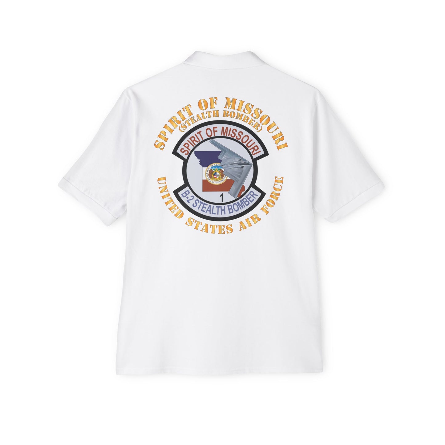 Men's Piqué Polo - USAF - B2 - Spirit of Missouri Stealth Bomber X 300