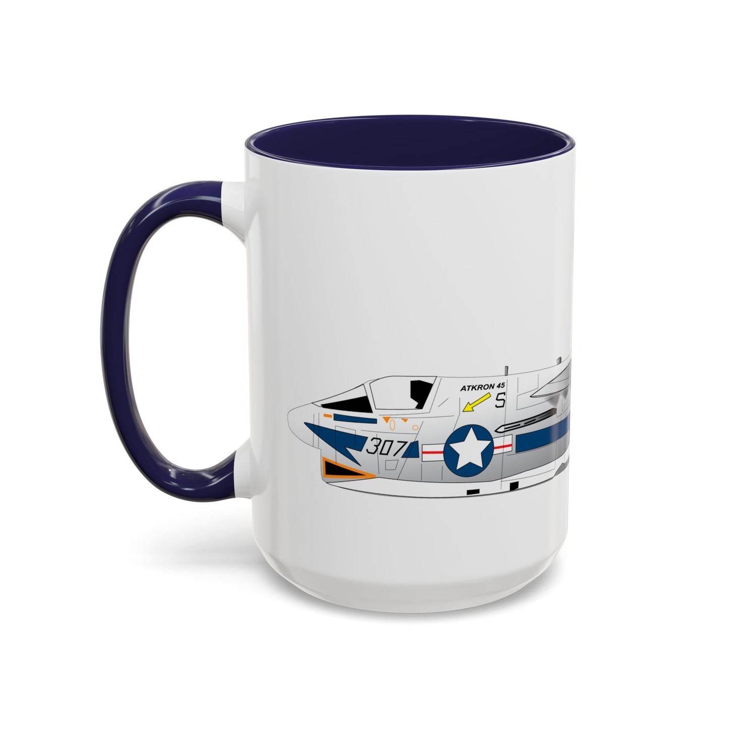 Accent Coffee Mug (11oz & 15oz) - Aircraft - Navy - A-7B Corsair II - Side X 300