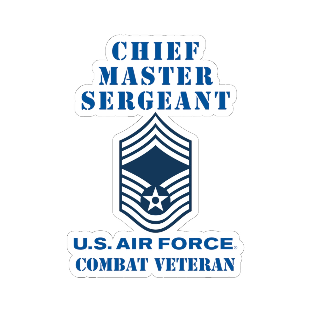 Kiss-Cut Stickers - USAF - Chief Master Sergeant (E9a) - 2020 - Combat Veteran