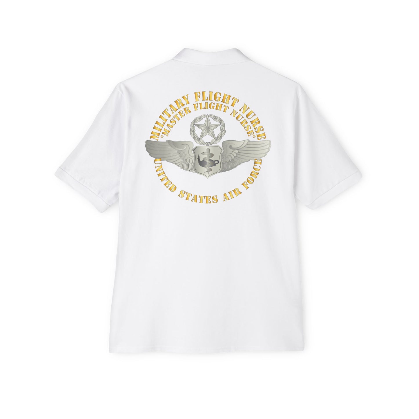 Men's Piqué Polo -USAF - Military Flight Nurse - Flight Nurse - Master
