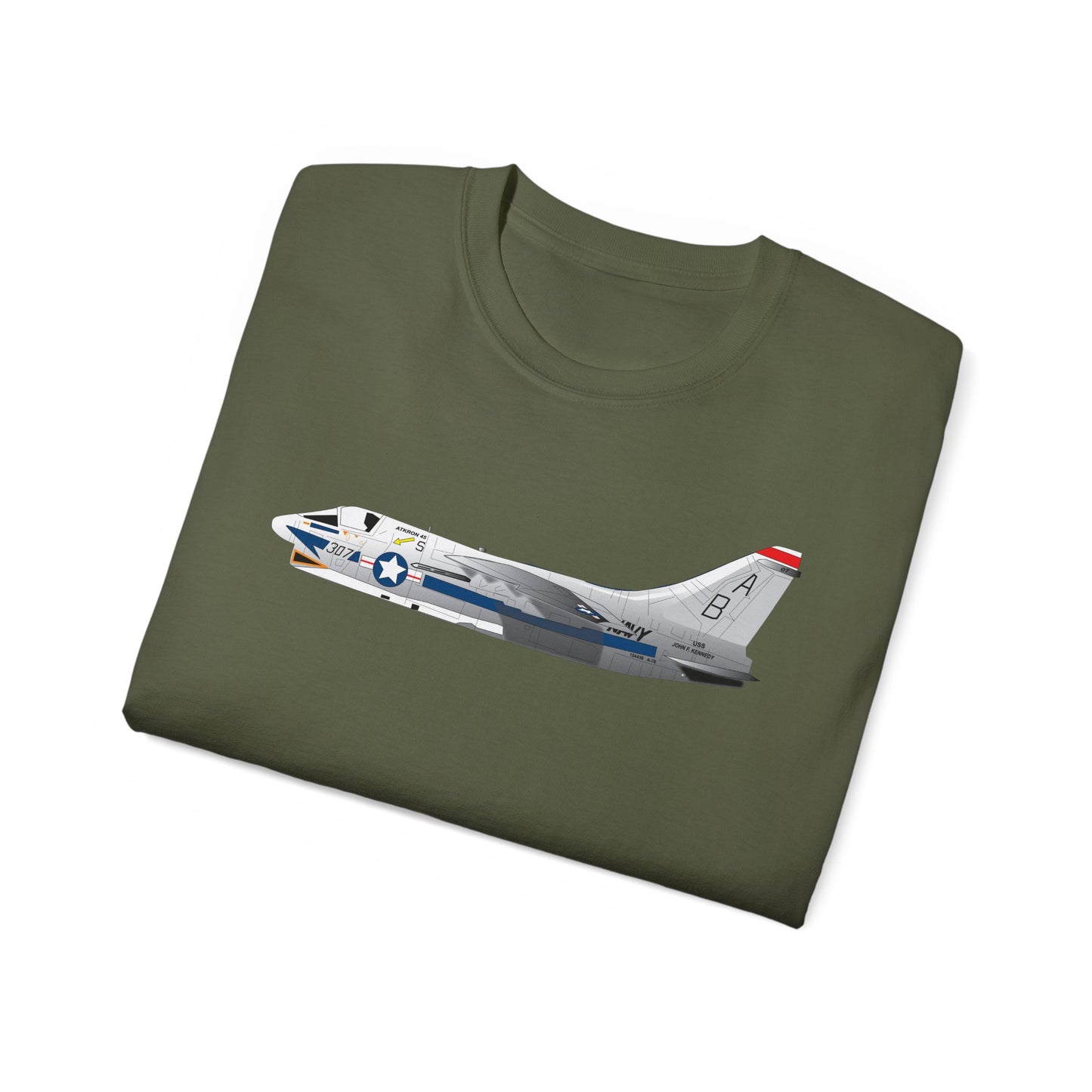 Unisex Ultra Cotton Tee - Aircraft - Navy - A-7B Corsair II - Side X 300