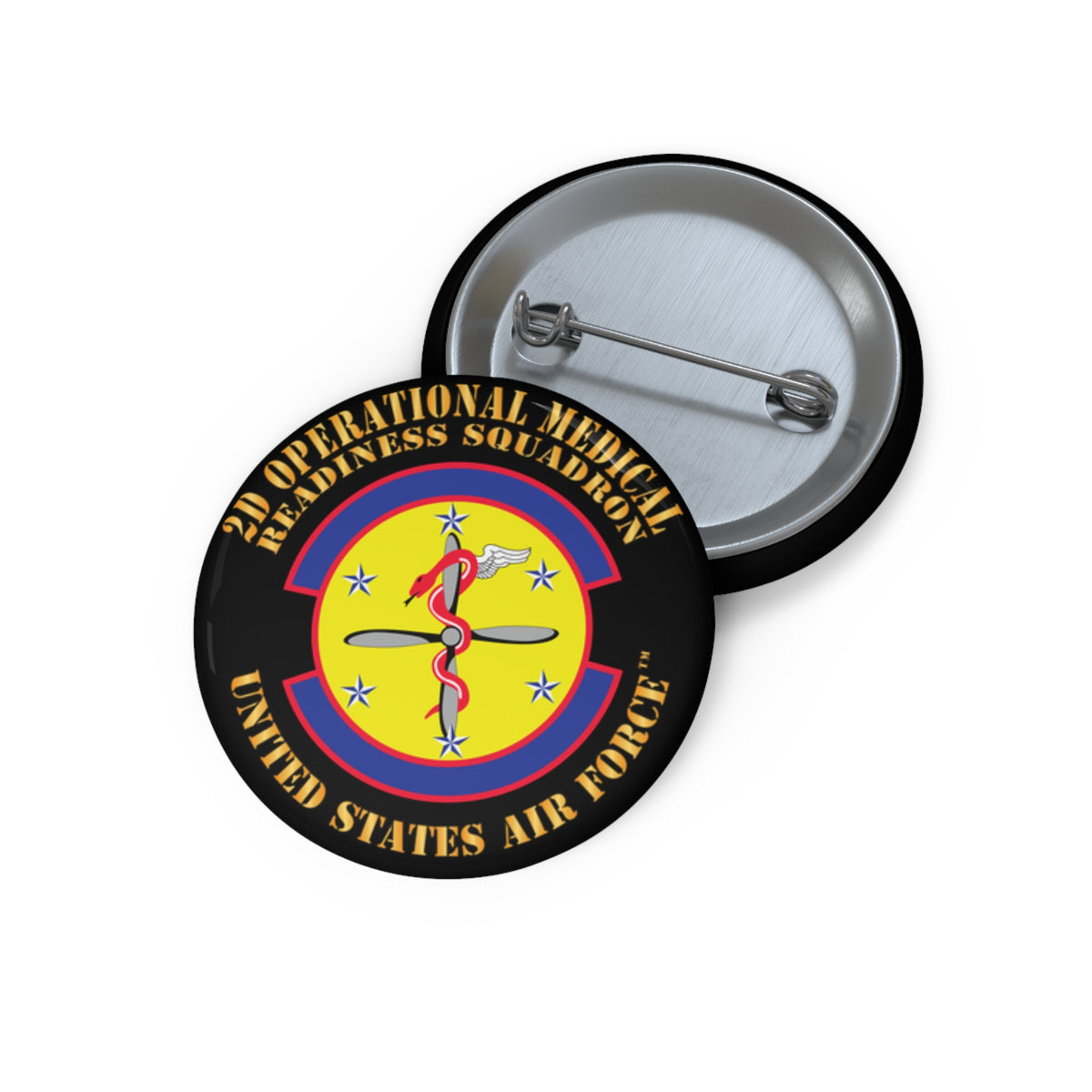 Custom Pin Button - USAF - 2d Operational Medical Readiness Sq