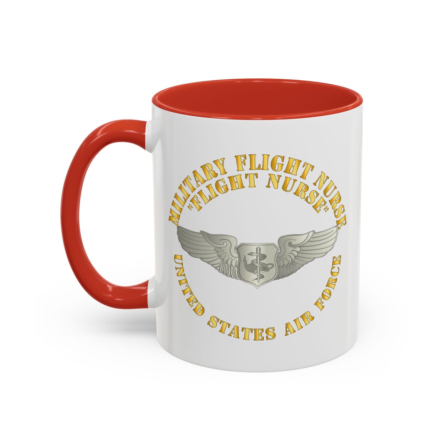Accent Coffee Mug (11oz & 15oz) - USAF - Military Flight Nurse - Flight Nurse - Basic