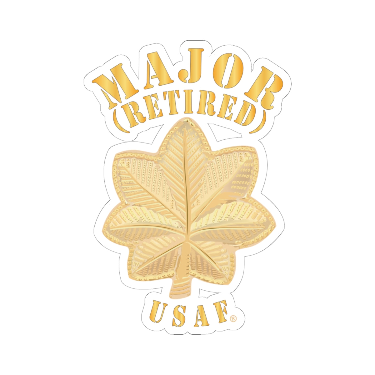 Kiss-Cut Stickers - USAF - Major - Retired - USAF X 300