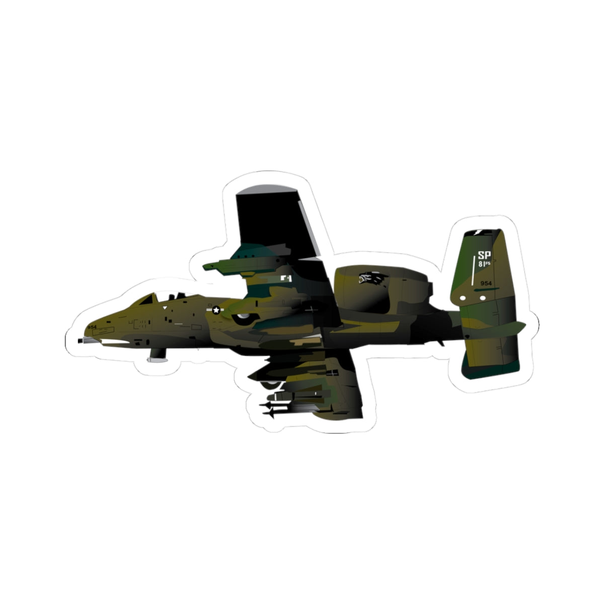 Kiss-Cut Stickers - Aircraft - A-10 Wart Hog X 300
