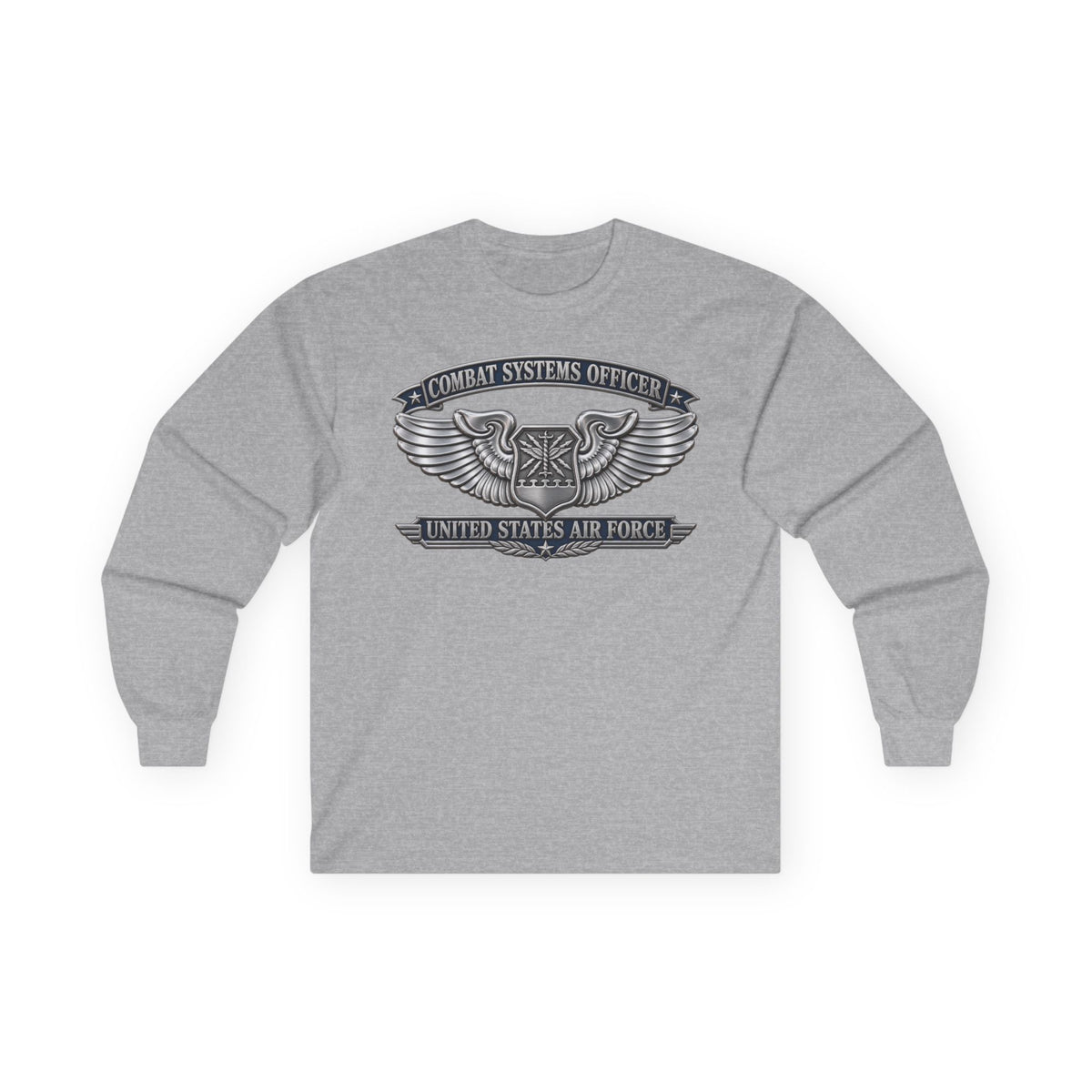 Unisex Ultra Cotton Long Sleeve Tee - USAF - Combat Systems Officer Badge - United States Air Force - 3D - Enhanced