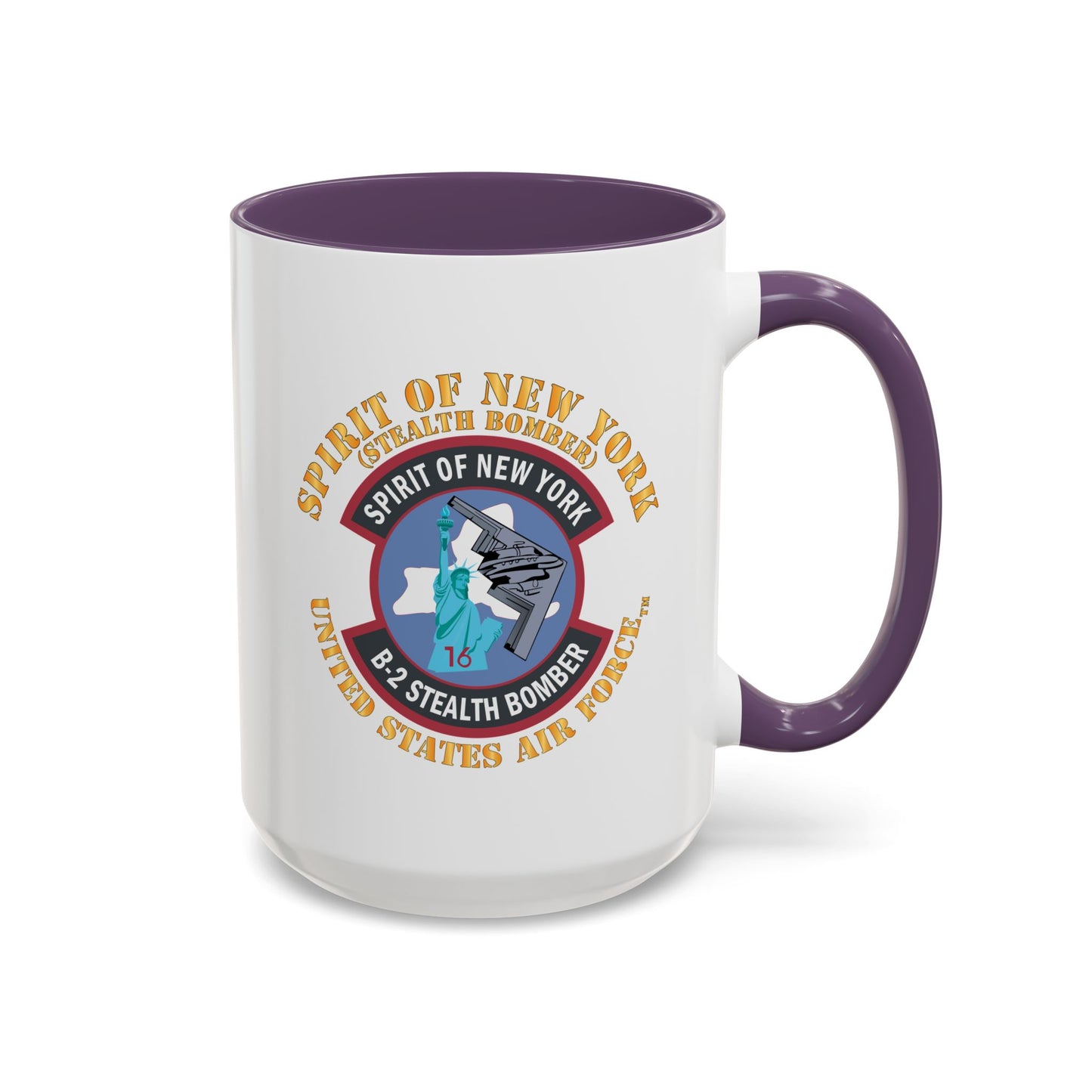 Accent Coffee Mug (11oz & 15oz) - USAF - B2 - Spirit of New York - Stealth Bomber X 300