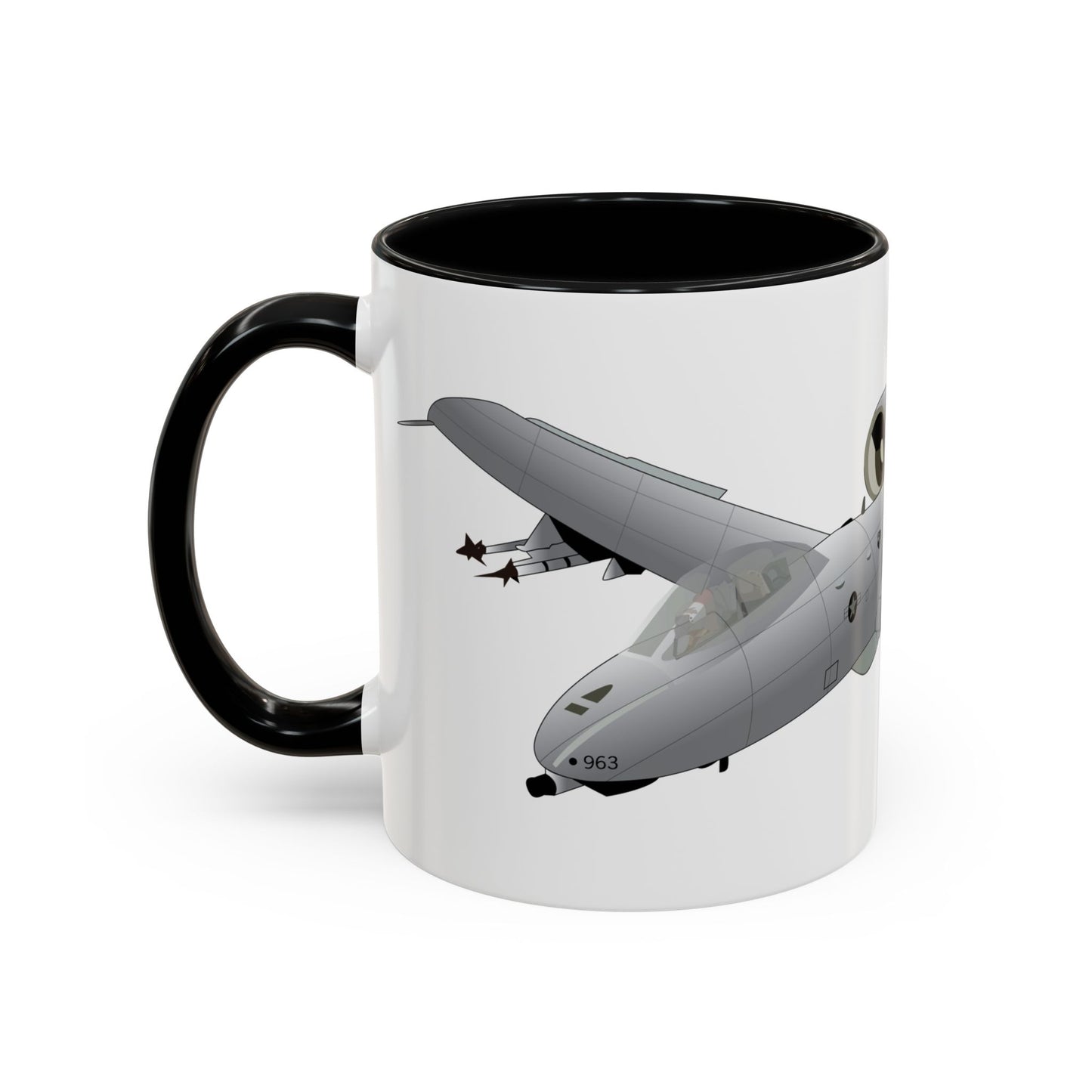 Accent Coffee Mug (11oz & 15oz) - Aircraft - A10 - Front - Top - Oblique X 300