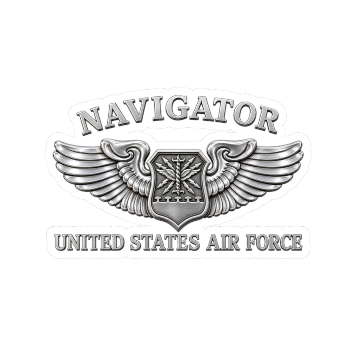 Kiss-Cut Stickers - USAF - Navigator Badge - United States Air Force - 3D - Enhanced