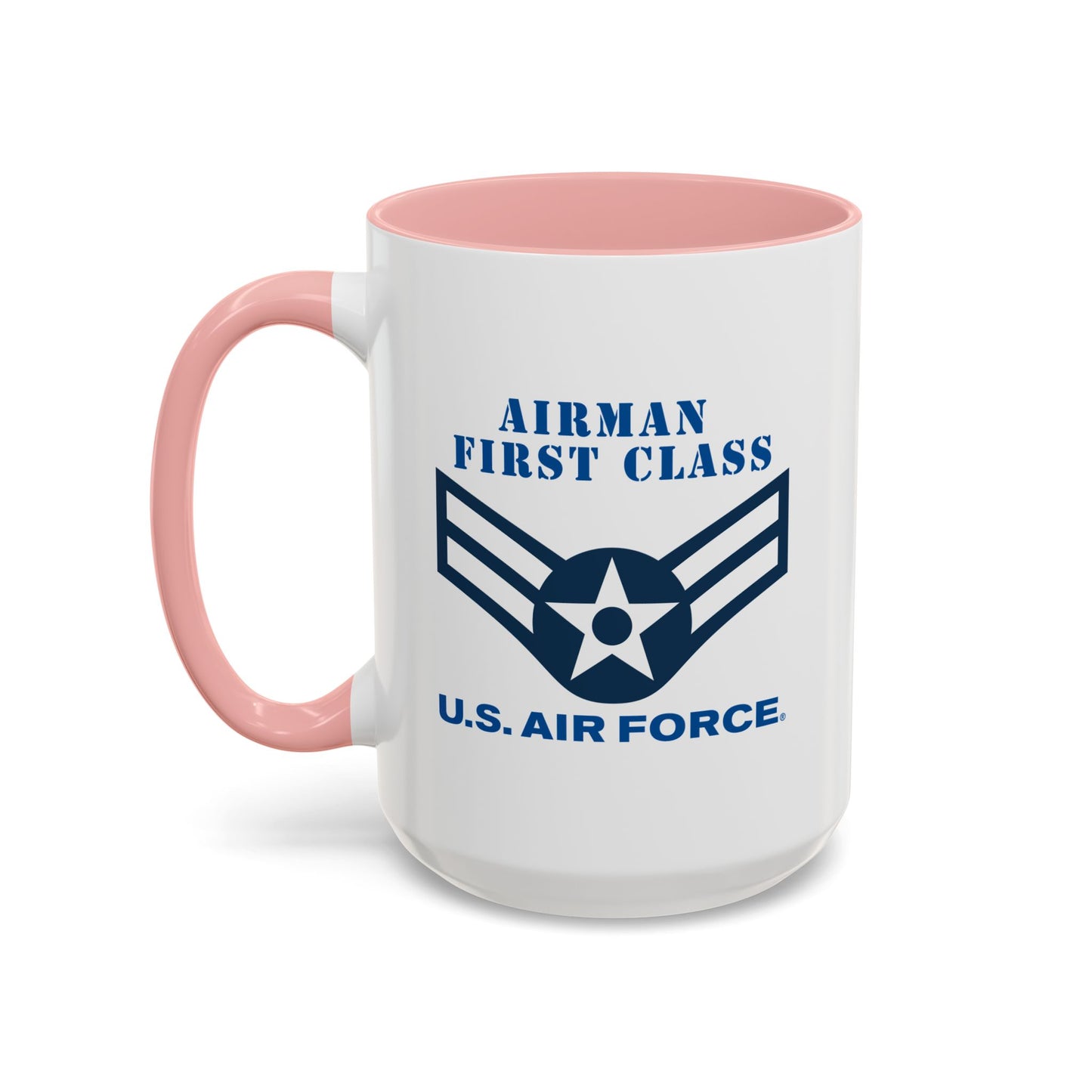 Accent Coffee Mug (11oz & 15oz) - USAF - Airman - First Class (E3) - 2020 - US Air Force w Text X 300