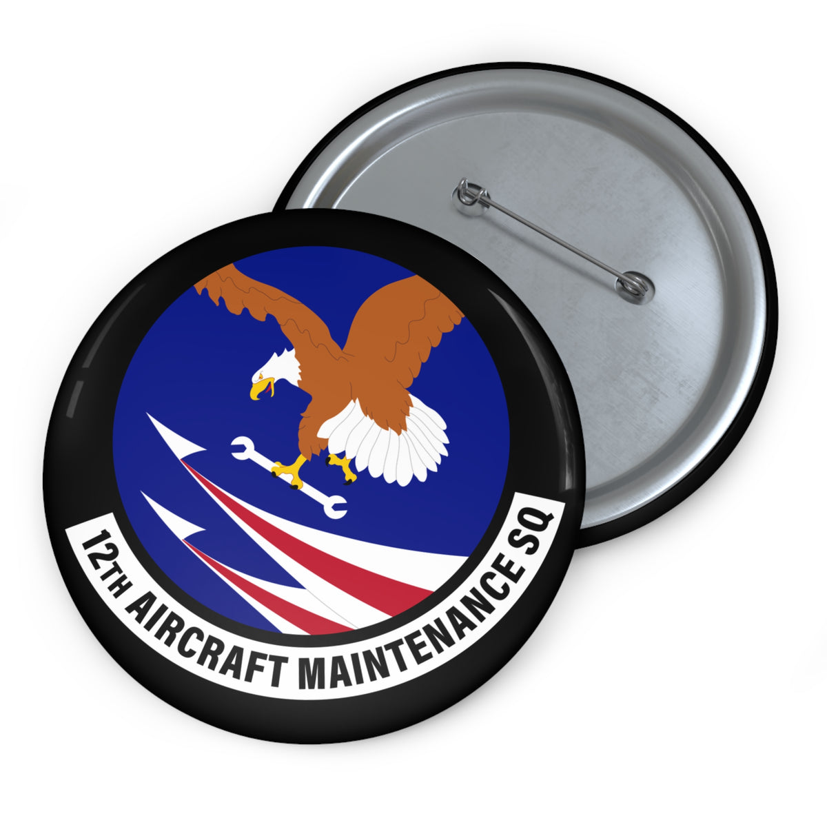 Custom Pin Button - USAF - 12th Aircraft Maintenance Squadron wo txt