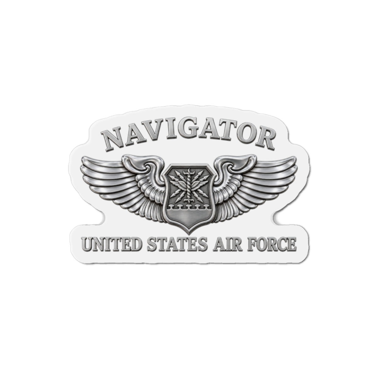 Die-Cut Magnet - USAF - Navigator Badge - United States Air Force - 3D - Enhanced