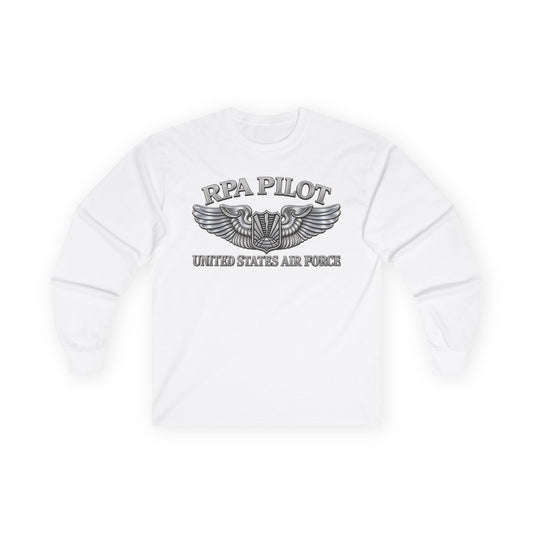 Unisex Ultra Cotton Long Sleeve Tee - USAF - RPA Pilot Badge wo txt - 3D - Enhanced