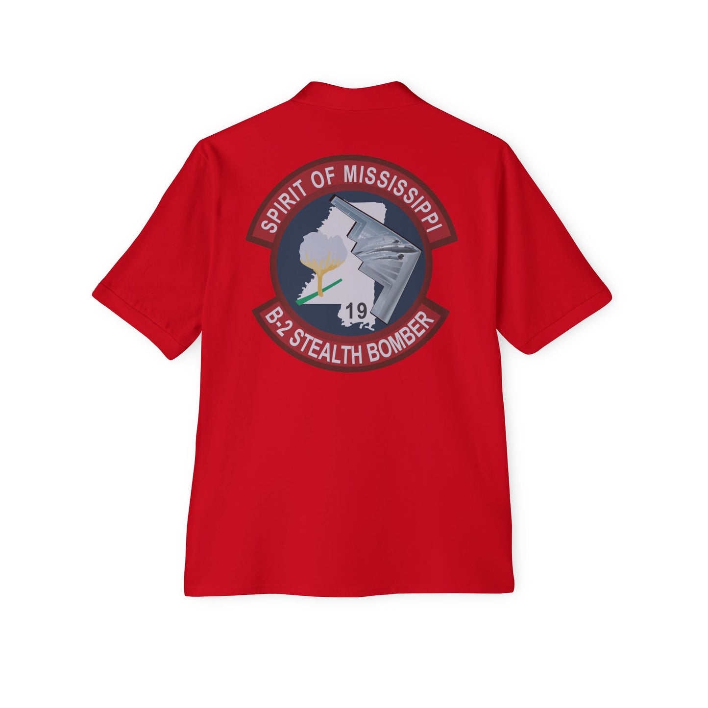 Men's Piqué Polo - USAF - B2 - Spirit of Mississippi - Stealth Bomber wo txt X 300