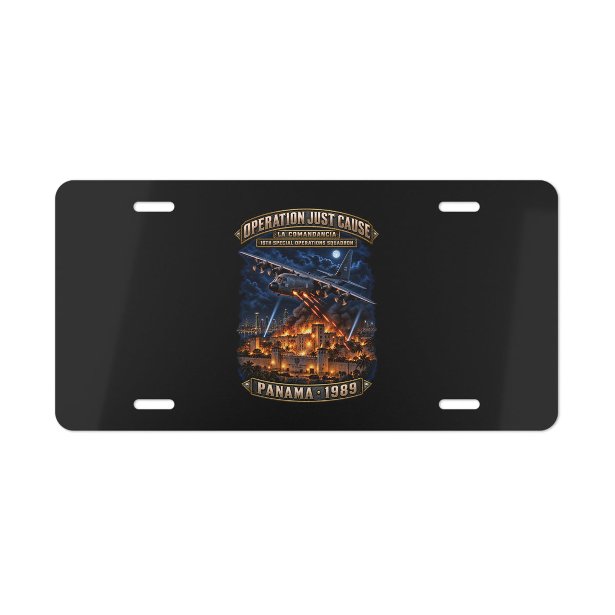 License Plate - SOF - 16th SOS - Panama Invasion 1989 - La Comandancia - 3D - Enhanced