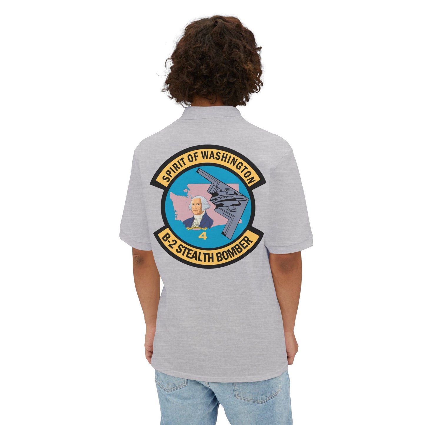 Men's Piqué Polo - USAF - B2 - Spirit of Washington - Stealth Bomber wo txt X 300
