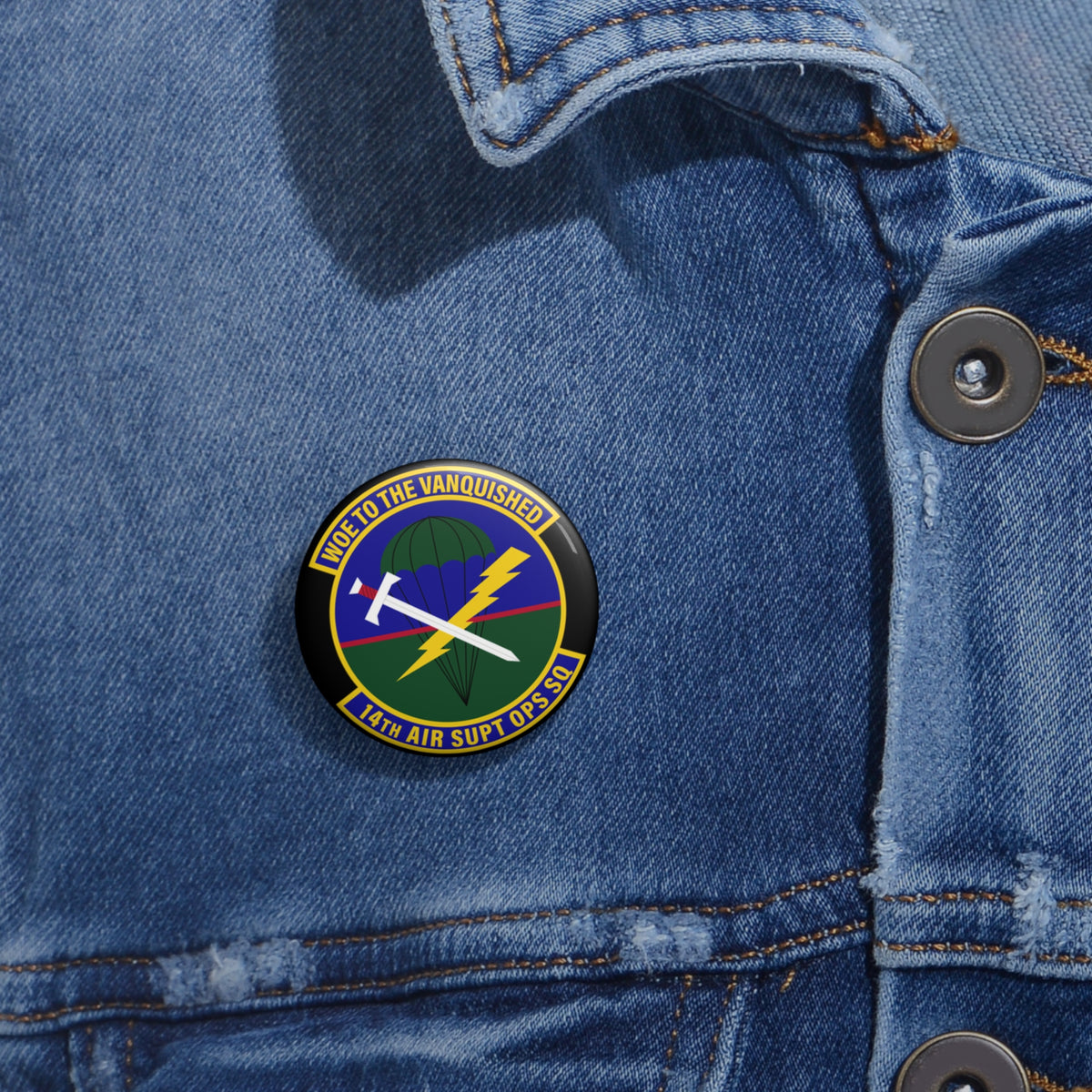 Custom Pin Button - USAF - 14th Air Support Operations Squadron wo txt