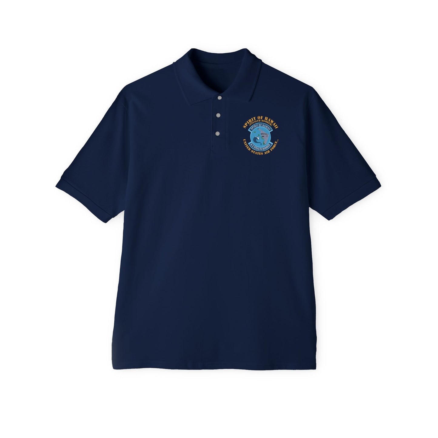 Men's Piqué Polo - USAF - B2 - Spirit of Hawaii - Stealth Bomber X 300